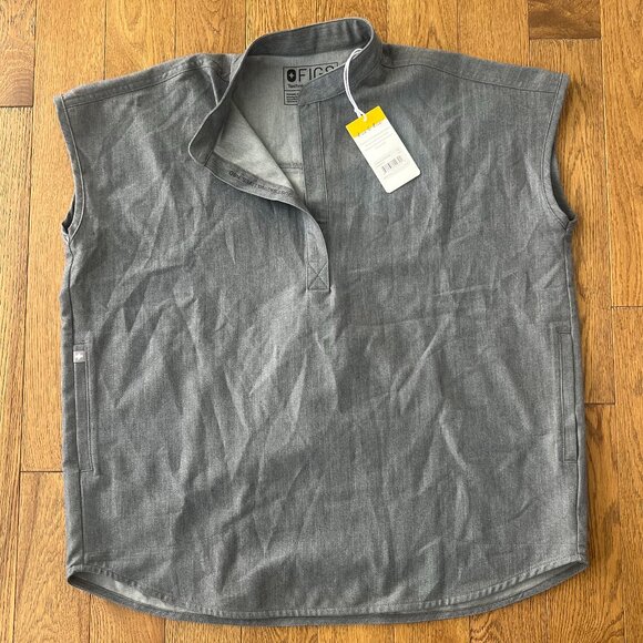 NWT FIGS Rafaela Oversized Scrub Top XS Slate Gray Technical Collection - Picture 1 of 7